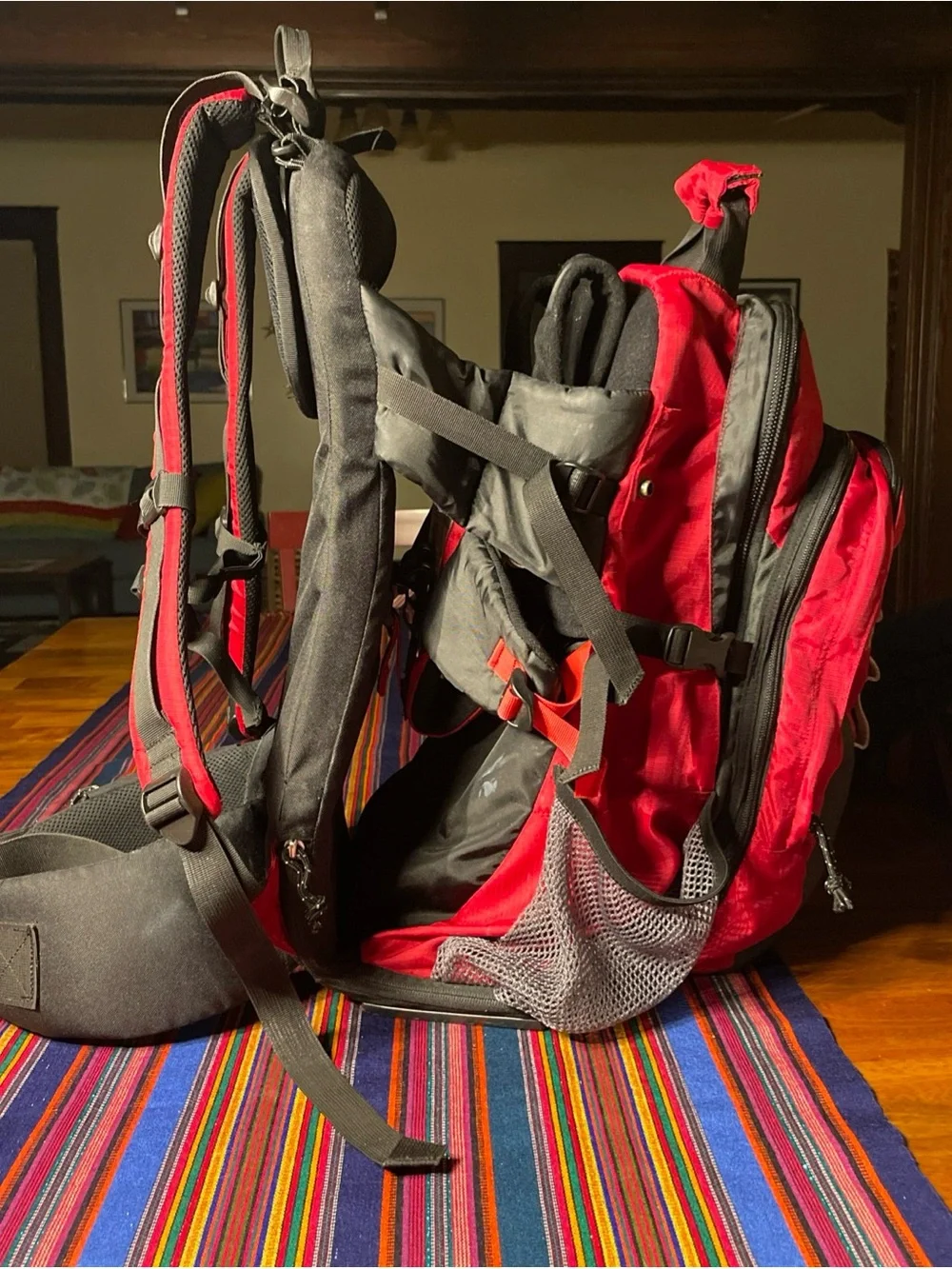 Kelty Kids TC 2.0 Red Charcoal Child Baby Backpack GUC Padded Straps Waist Belt